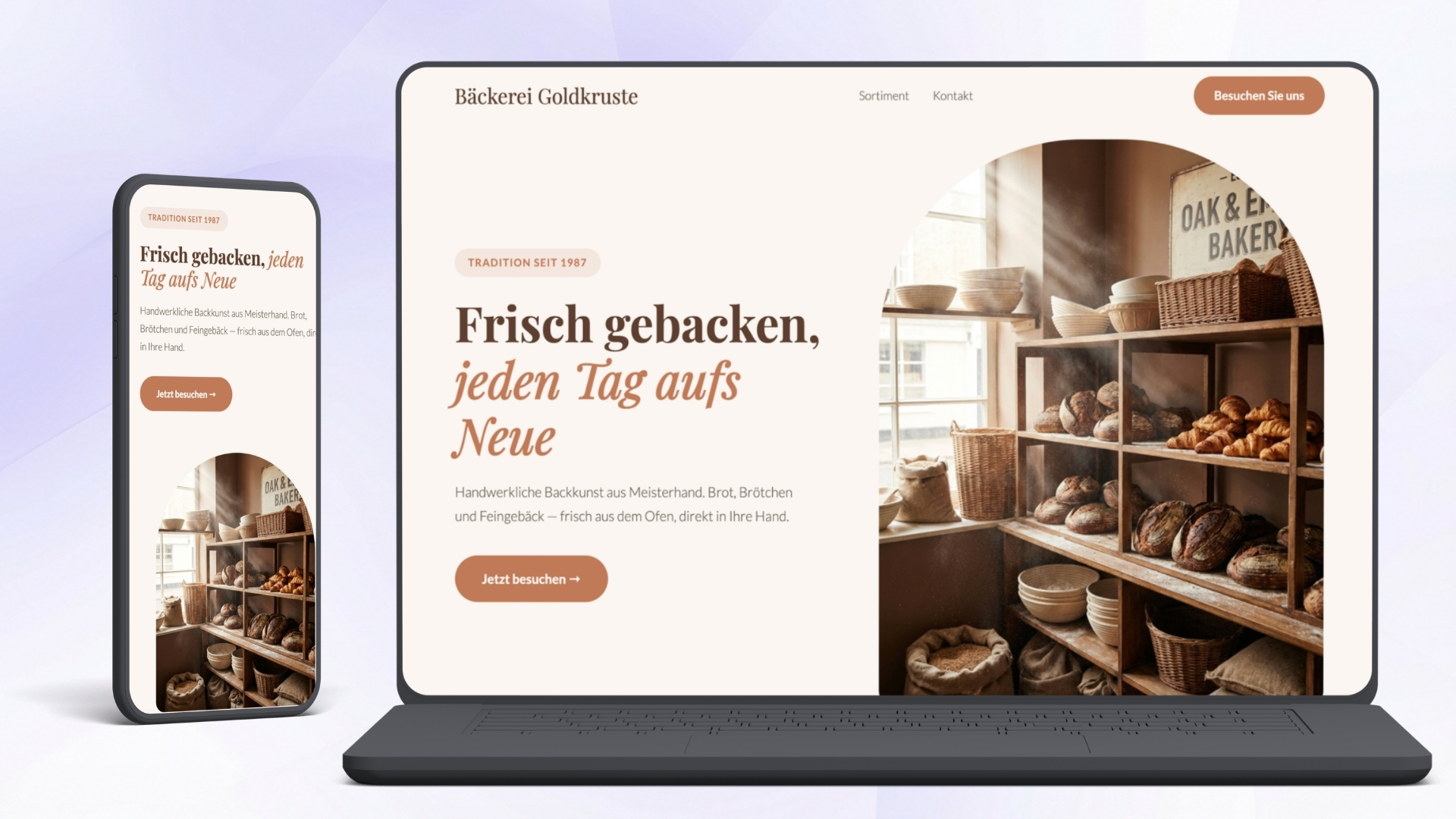Bäcker Website Mockup