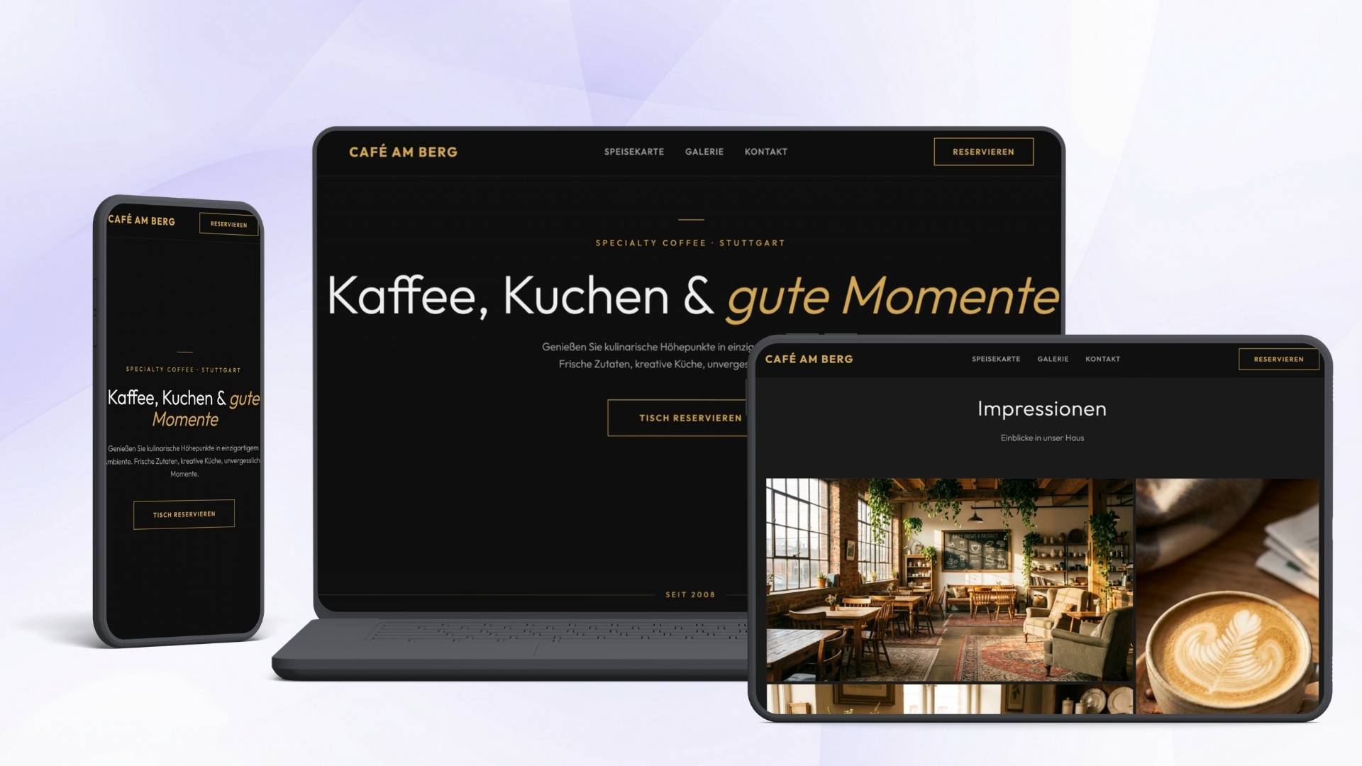 Cafe Website Mockup