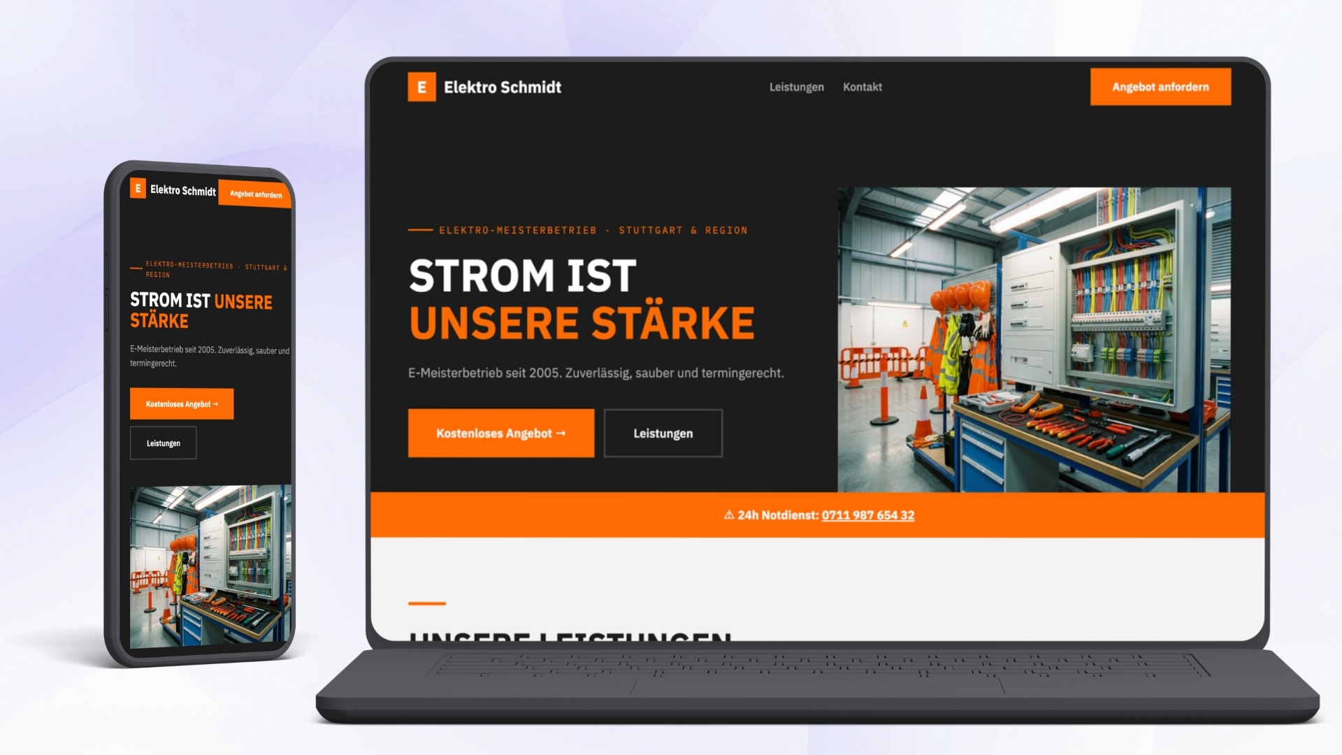 Elektriker Website Mockup