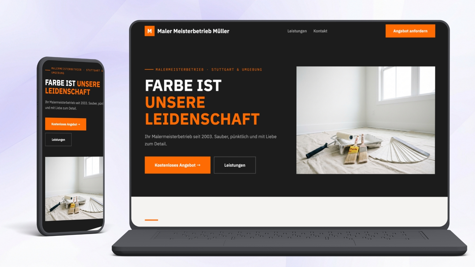 Maler Website Mockup