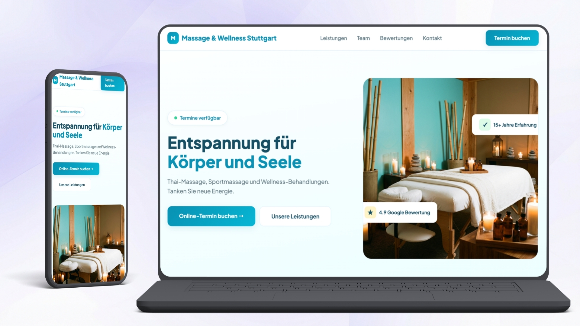 Massagepraxis Website Mockup