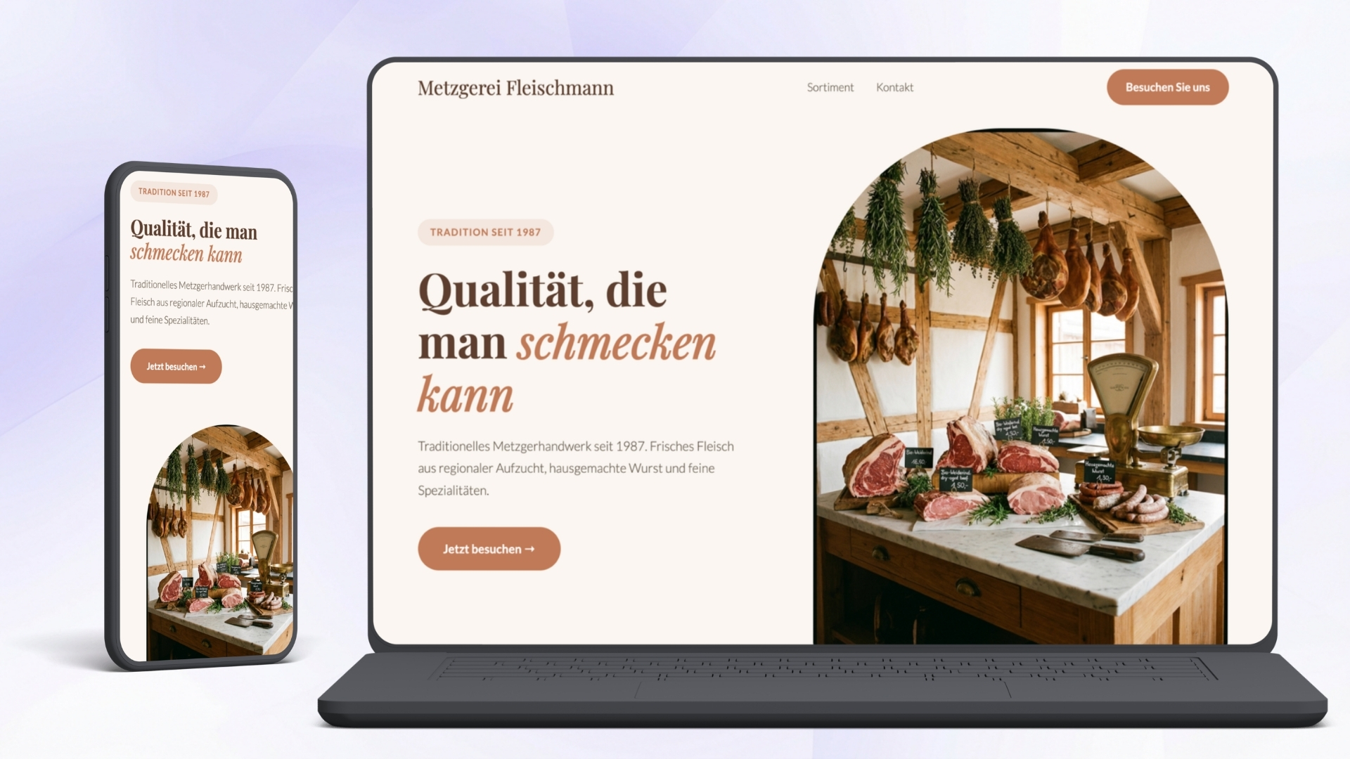 Metzger Website Mockup