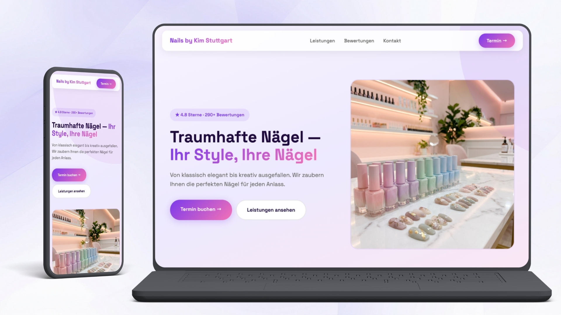 Nagelstudio Website Mockup