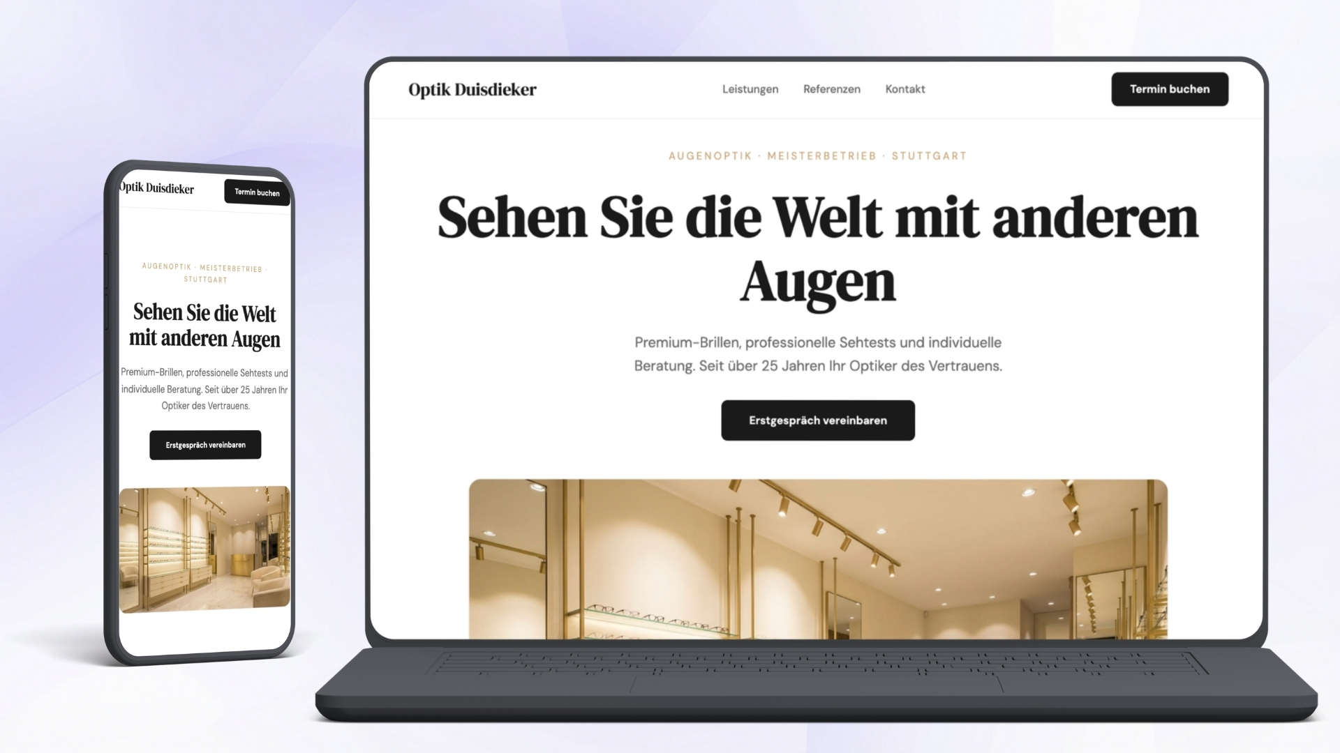 Optiker Website Mockup