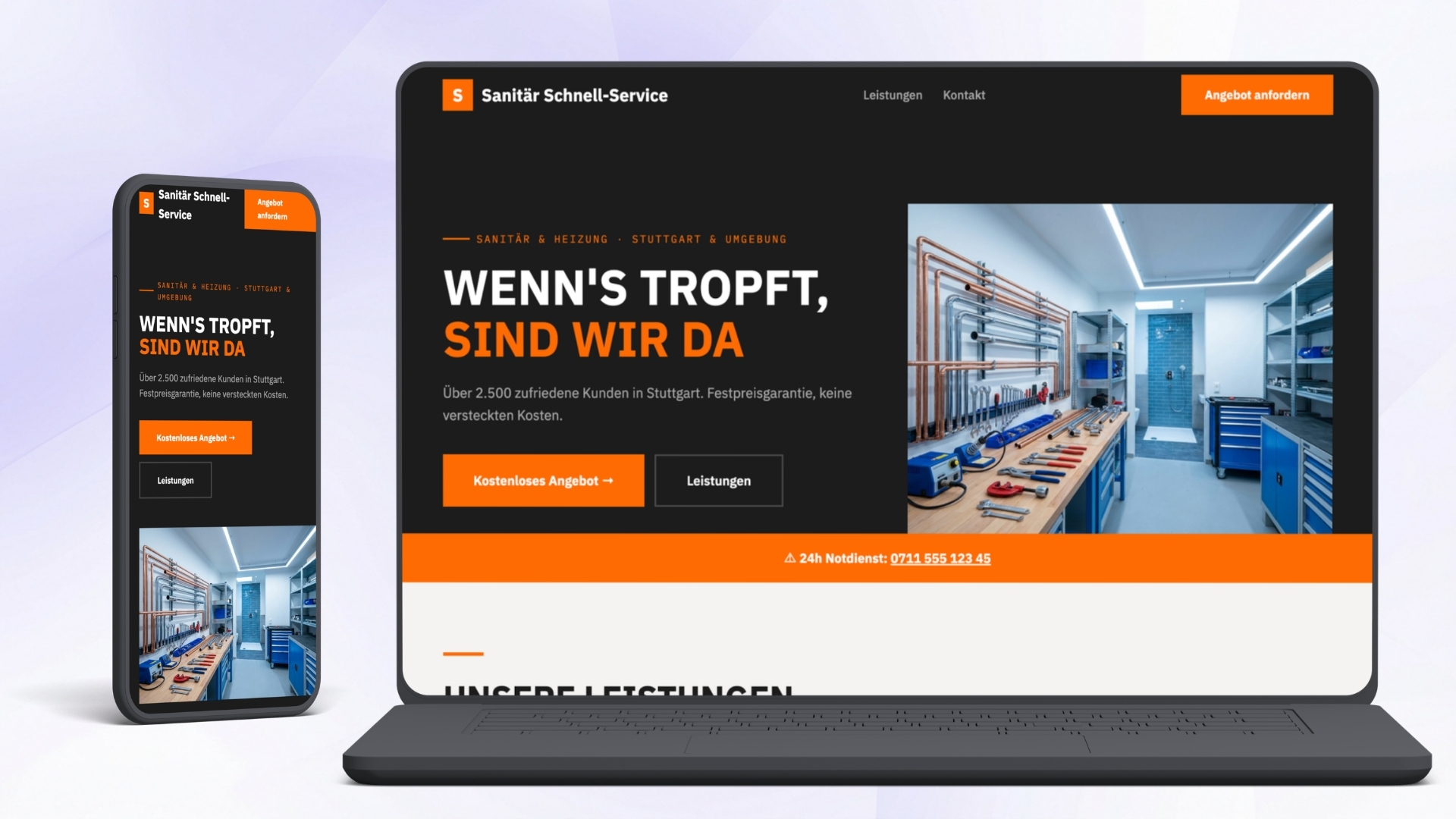 Klempner Website Mockup